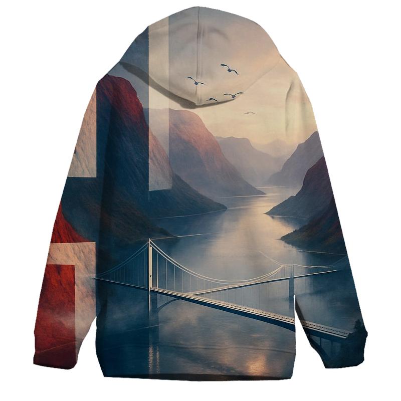 Norway Fjord Aurora Flagscape lightweight hoodies