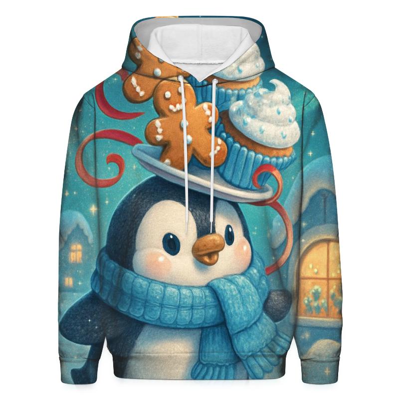 Penguin Pastry Parade Under The Aurora lightweight hoodies