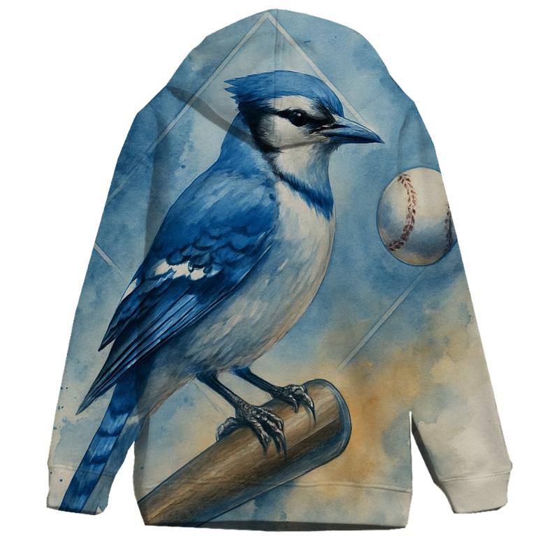 Bat Grip Reverie With Blue Jays Flight embroidered hoodies