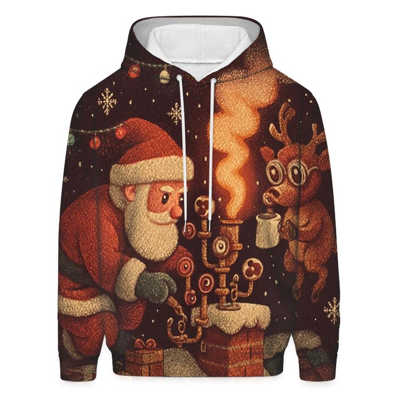 Santa Rooftop Hot Cocoa Lab hoodies fashion