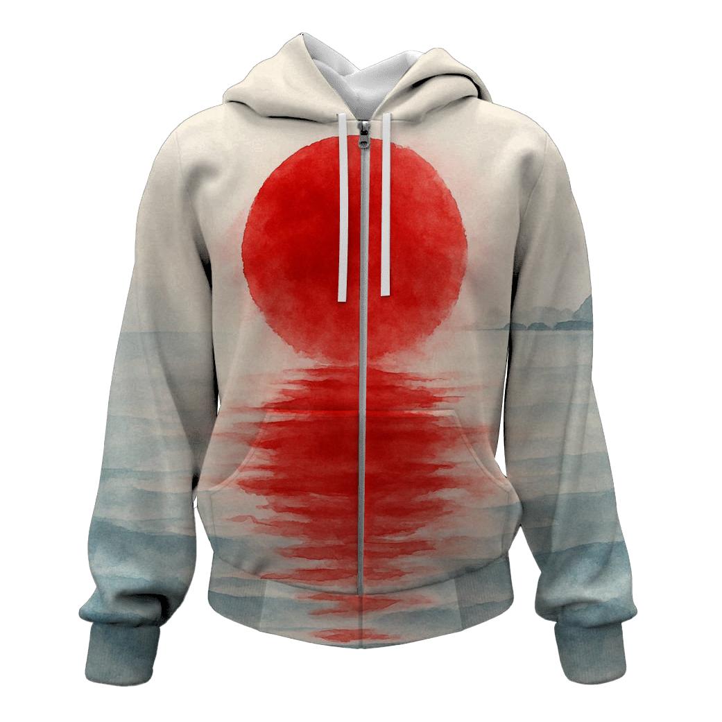 Japan Rising Sun Watercolor Tide hoodie designs