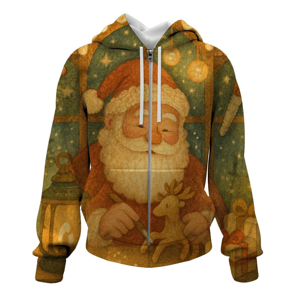 Gingerbread Workshop Lantern Santa heavyweight hoodies