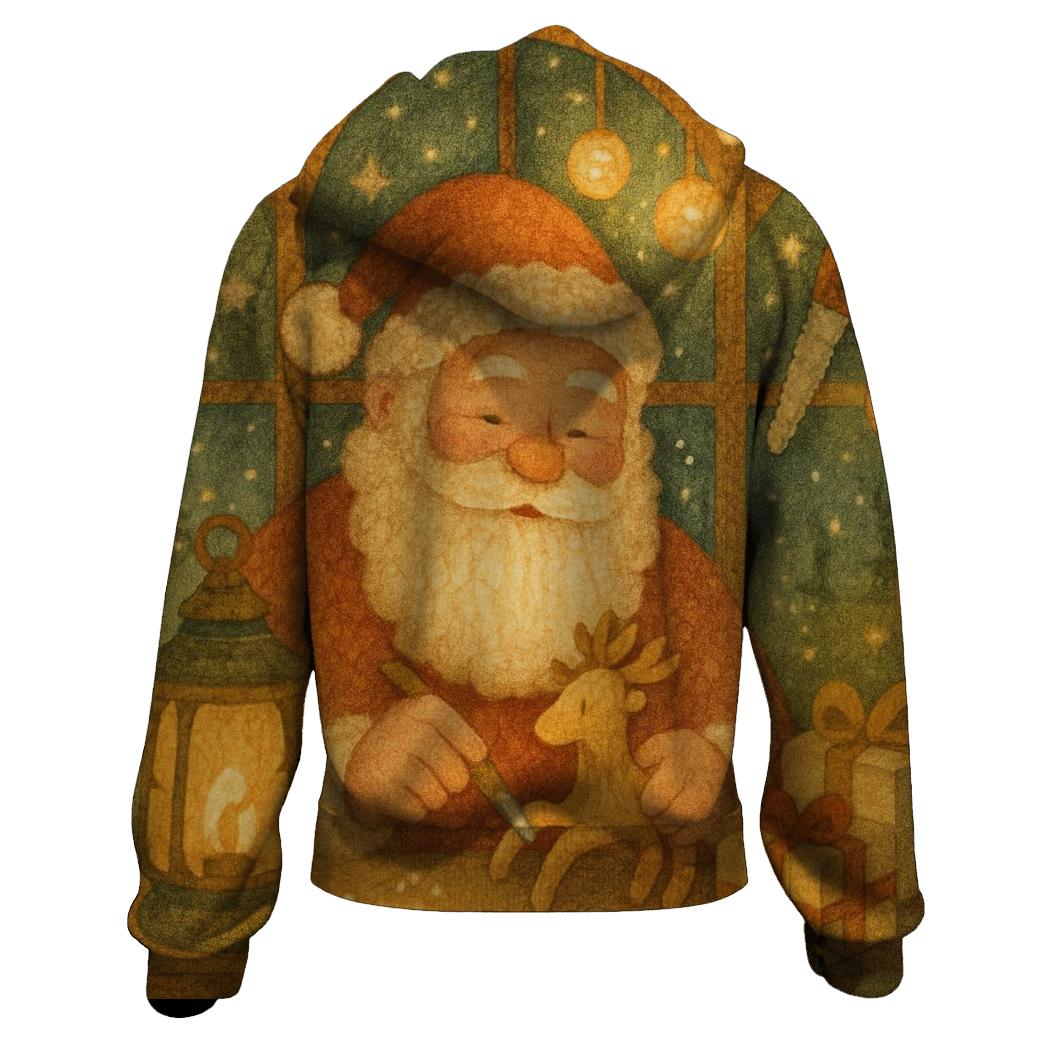 Gingerbread Workshop Lantern Santa heavyweight hoodies