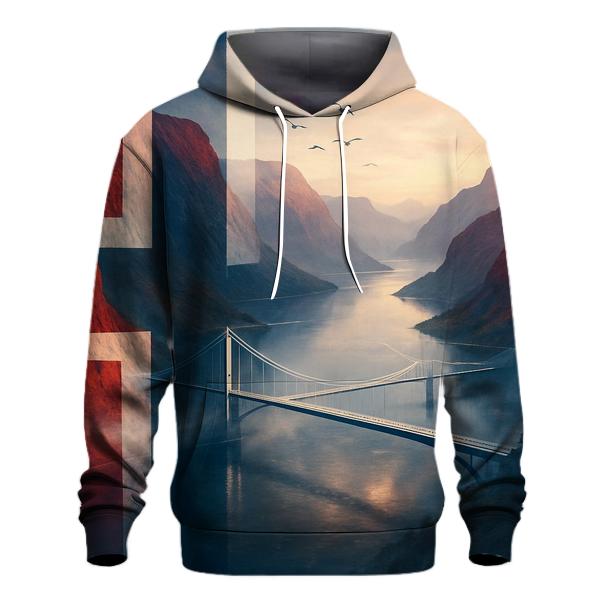 Norway Fjord Aurora Flagscape pullover hoodies