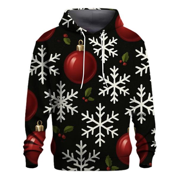 Crimson Ornament Snowflake Tessellation On Midnight Black hoodie trends