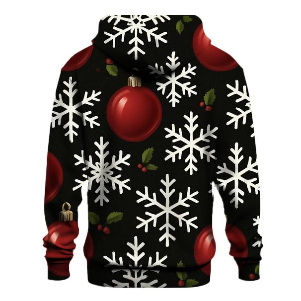 Crimson Ornament Snowflake Tessellation On Midnight Black hoodie trends