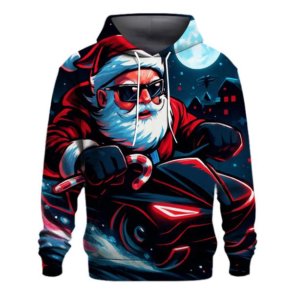 Neon Sleigh Drift Santa heavyweight hoodies