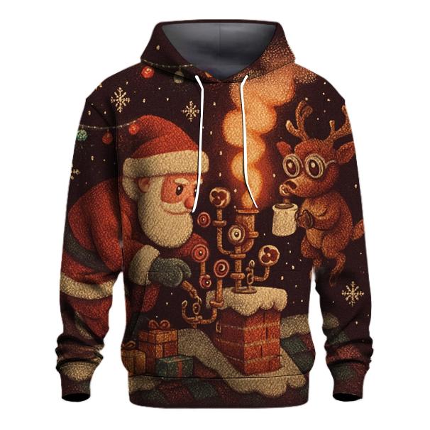 Santa Rooftop Hot Cocoa Lab premium hoodies
