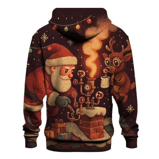 Santa Rooftop Hot Cocoa Lab premium hoodies