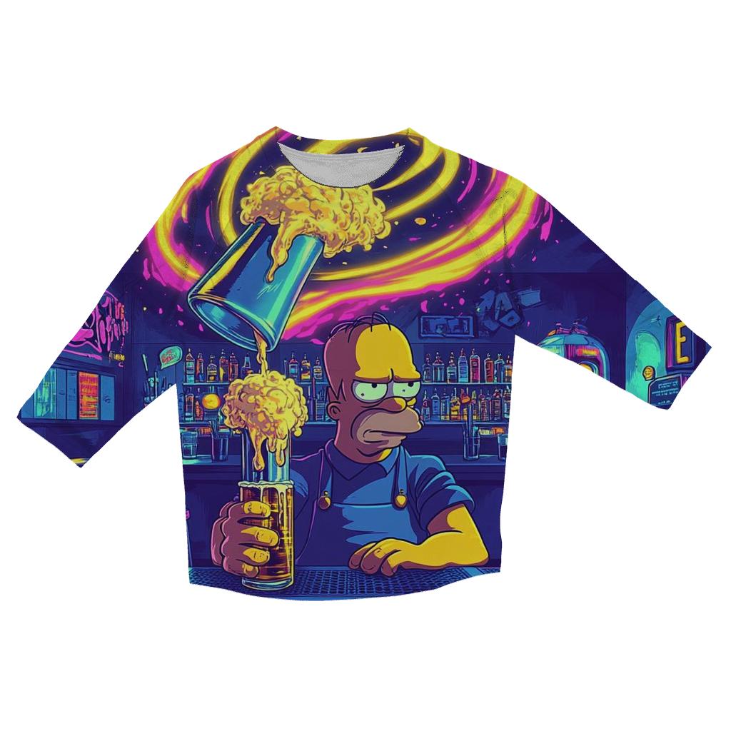 Moes Neon Time Loop Pour stylish quarter sleeve tops