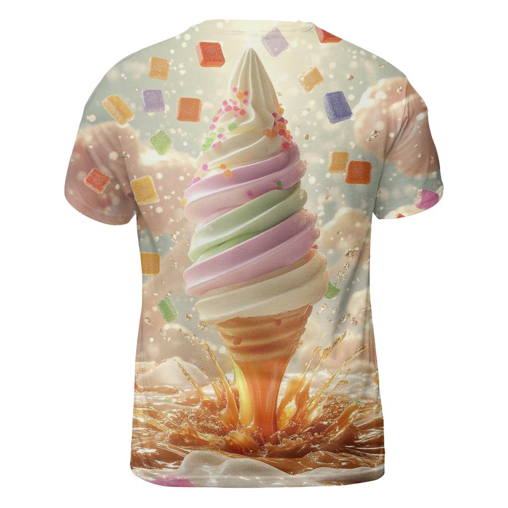 Soft Serve Meteor Bloom artistic all-over print tops