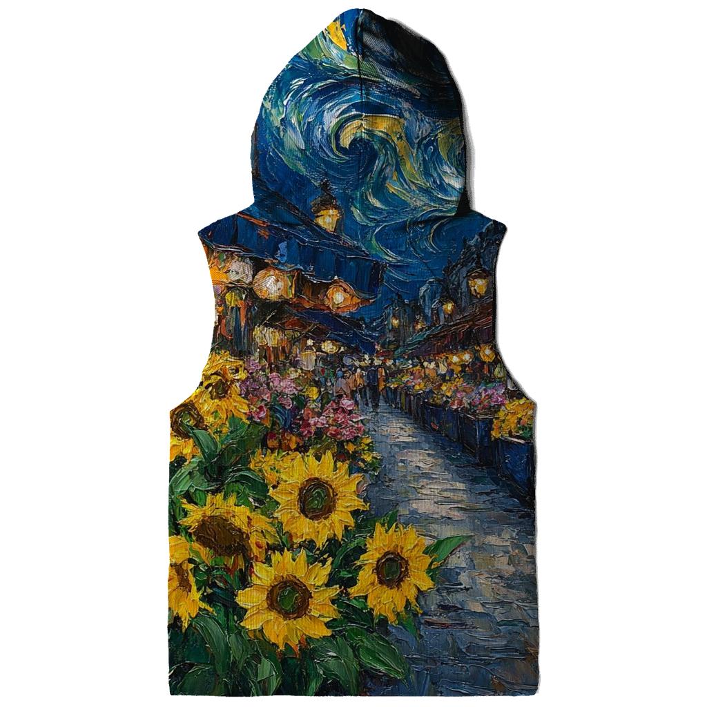 Van Gogh Inspired Midnight Flower Market lightweight hoodies
