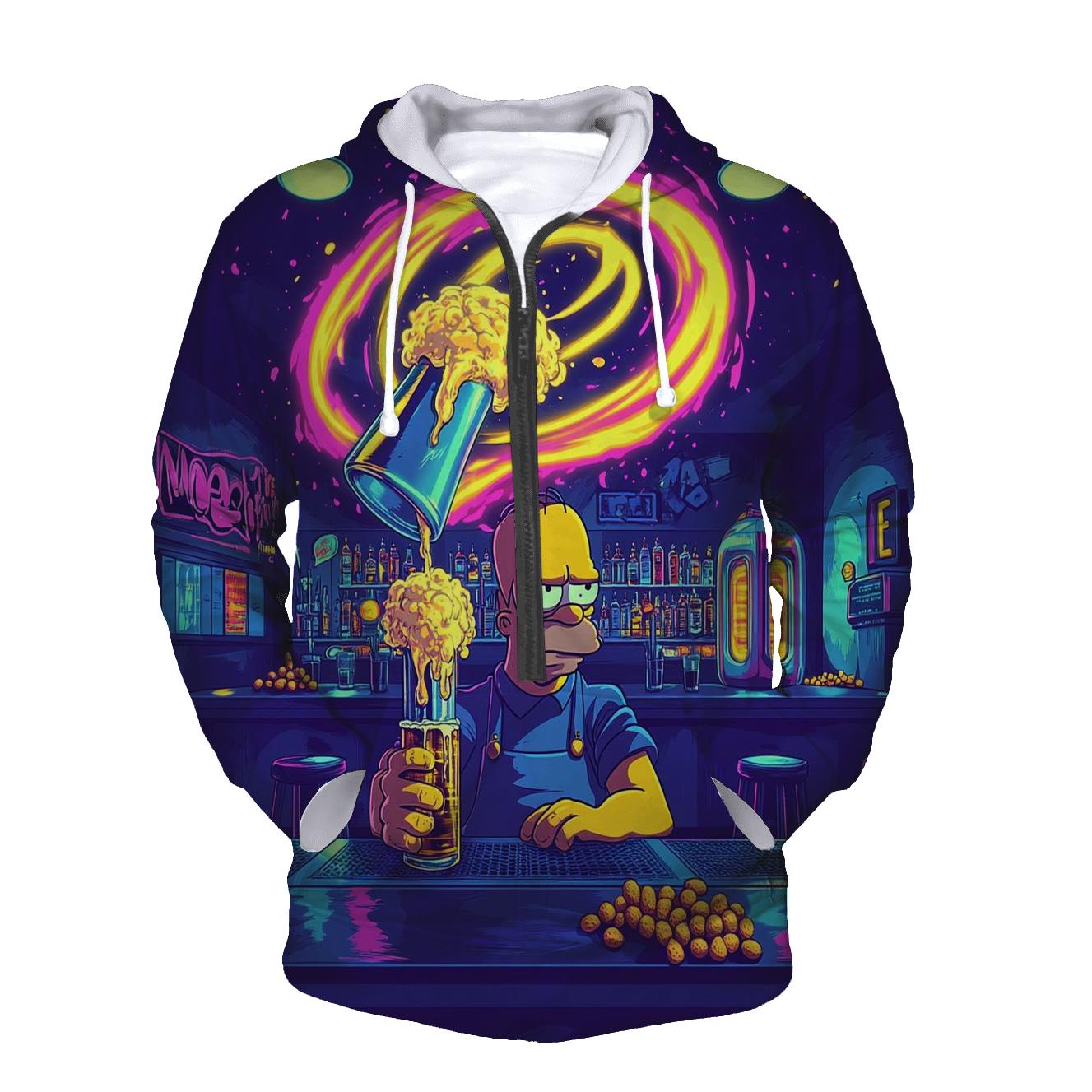 Moes Neon Time Loop Pour printed hoodies