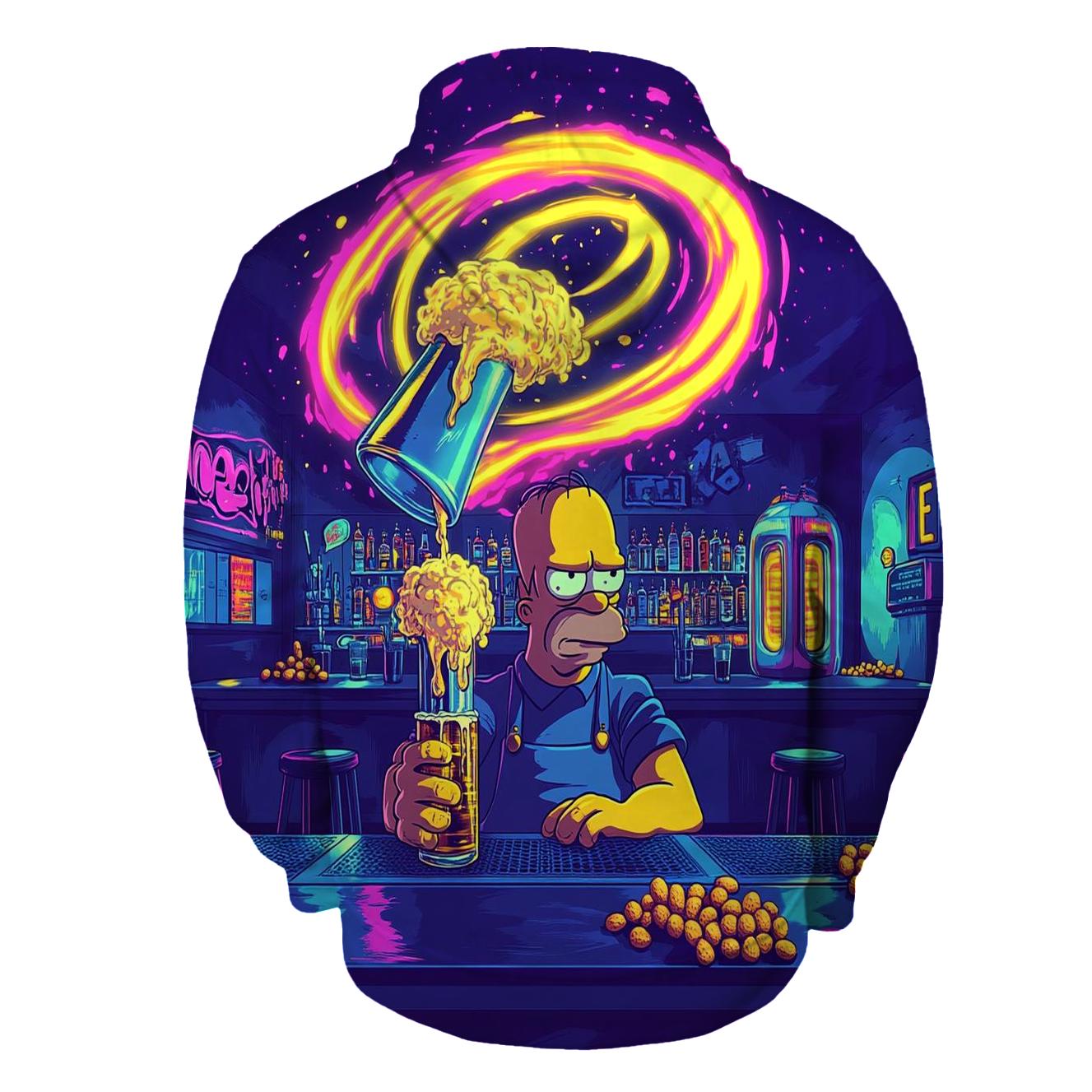 Moes Neon Time Loop Pour printed hoodies