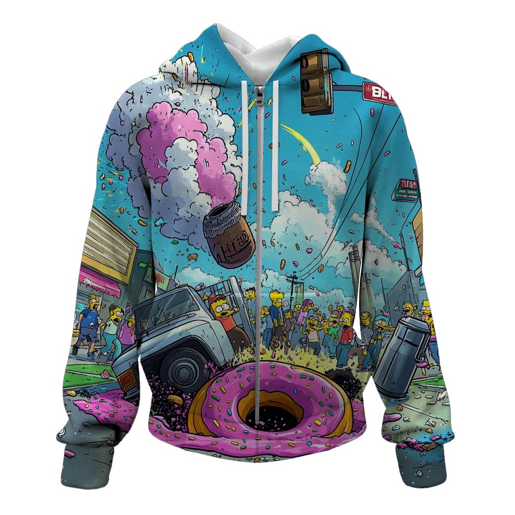 Springfield Sinkhole Street Carnival zip-up hoodies