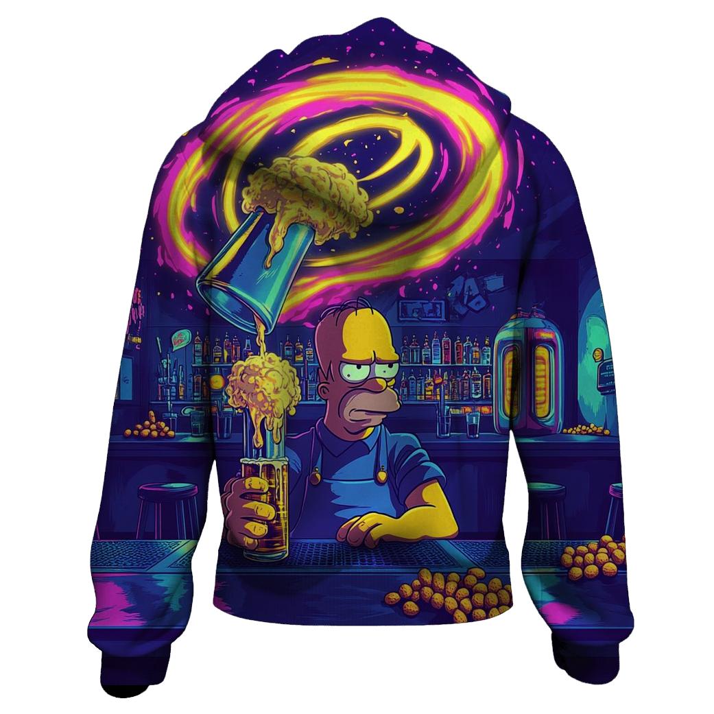 Moes Neon Time Loop Pour printed hoodies