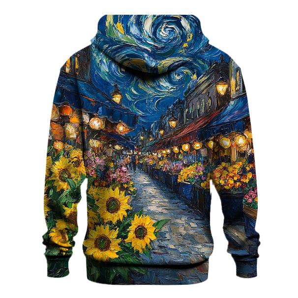 Van Gogh Inspired Midnight Flower Market custom hoodies