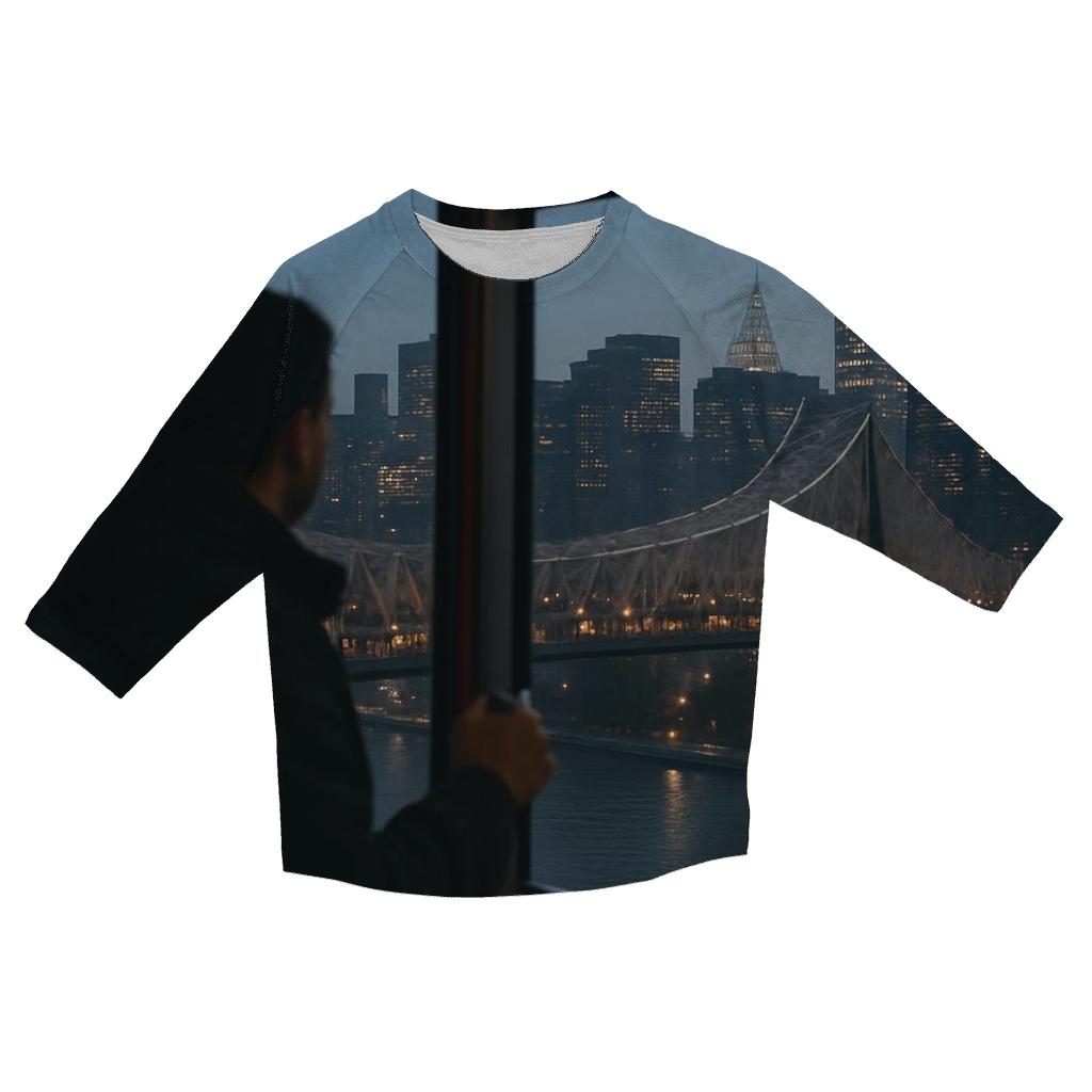 Blue Hour Tram Window Over The Queensboro Bridge fashion 3/4 sleeve shirts