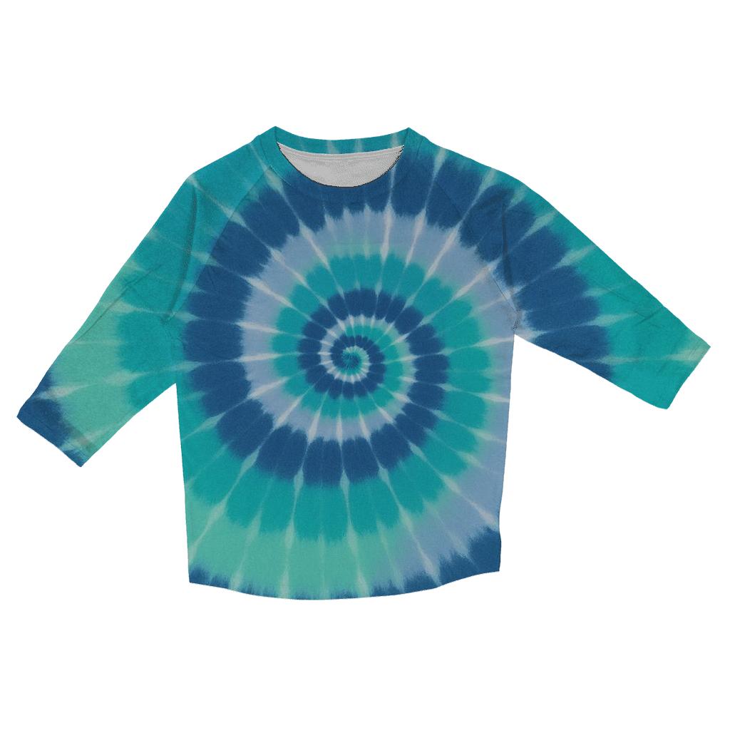 Aurora Spiral Overdye Whirlpool printed three quarter sleeve shirts