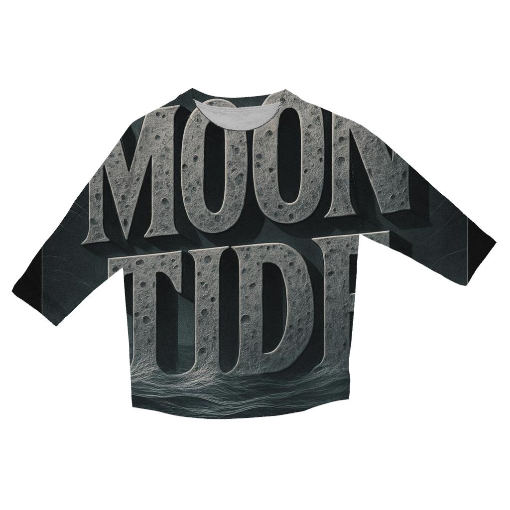 Lunar Tide Typography Poster fashion 3/4 sleeve shirts