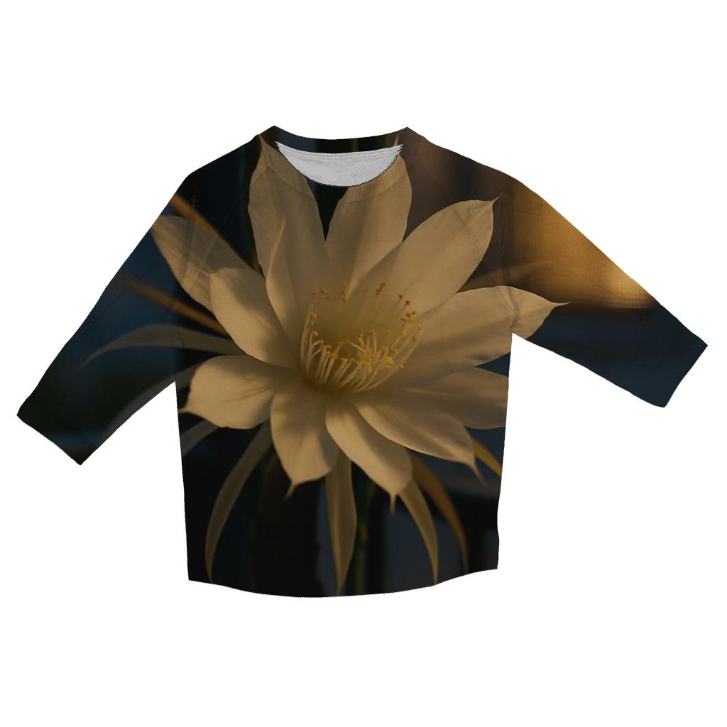 Night Blooming Cereus Against A Window Screen designer 3/4 sleeve blouses