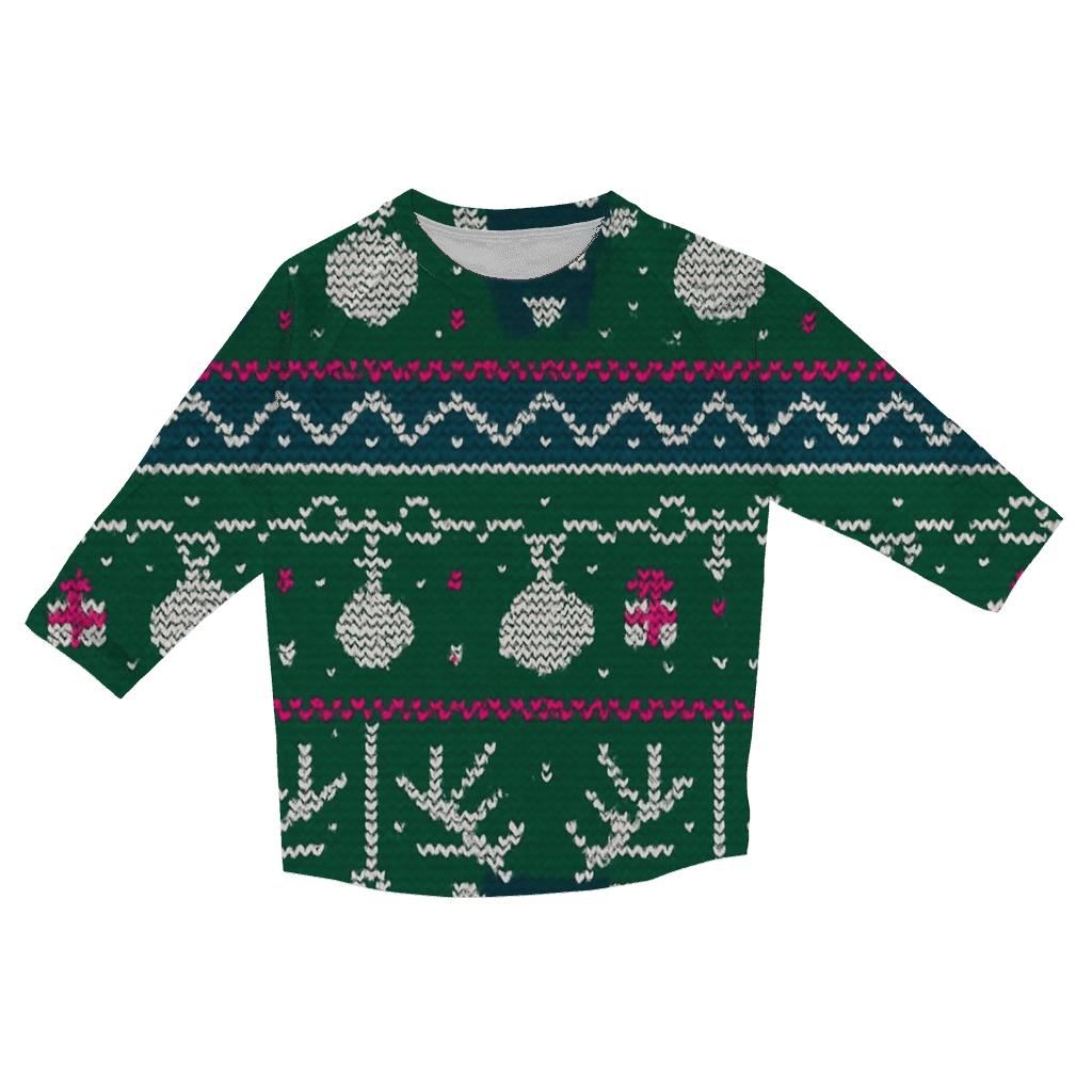 Reindeer Ornament Circuit Rows Design stylish quarter sleeve tops