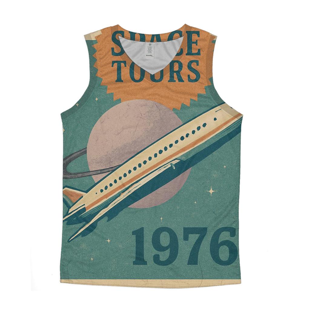 Faded Space Tourism Travel Poster casual summer tank tops