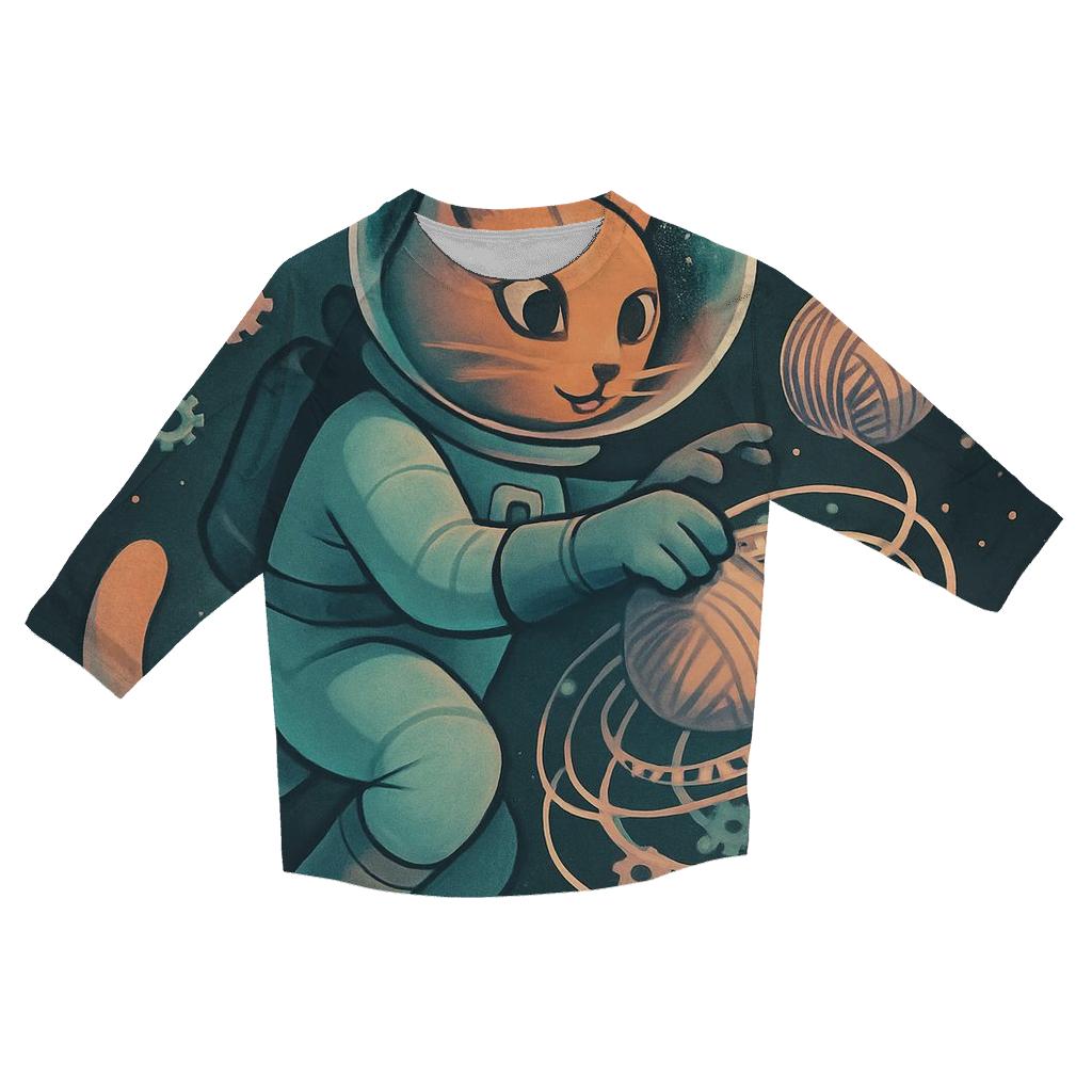 Clockwork Yarn Astronaut Cat stylish quarter sleeve tops
