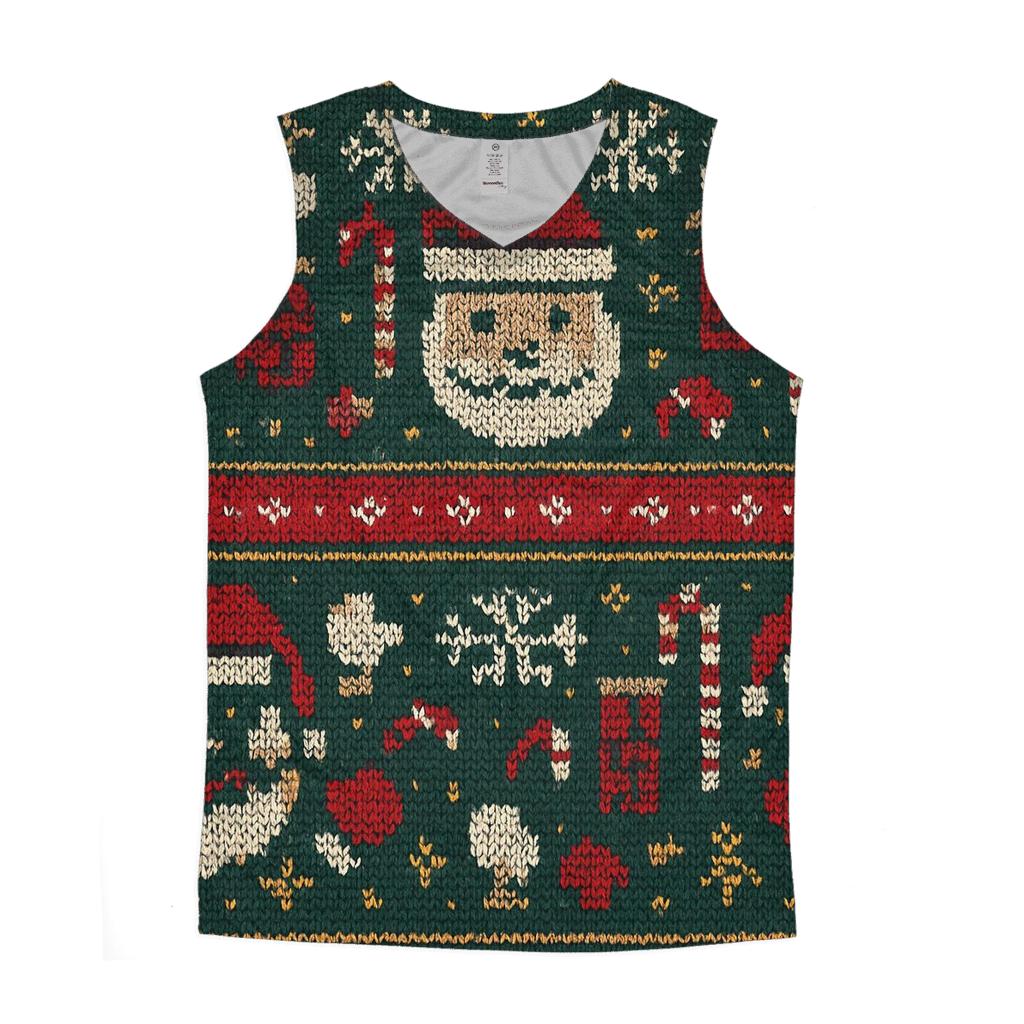 Santa Chimney Pixel Parade Design sports performance tank tops