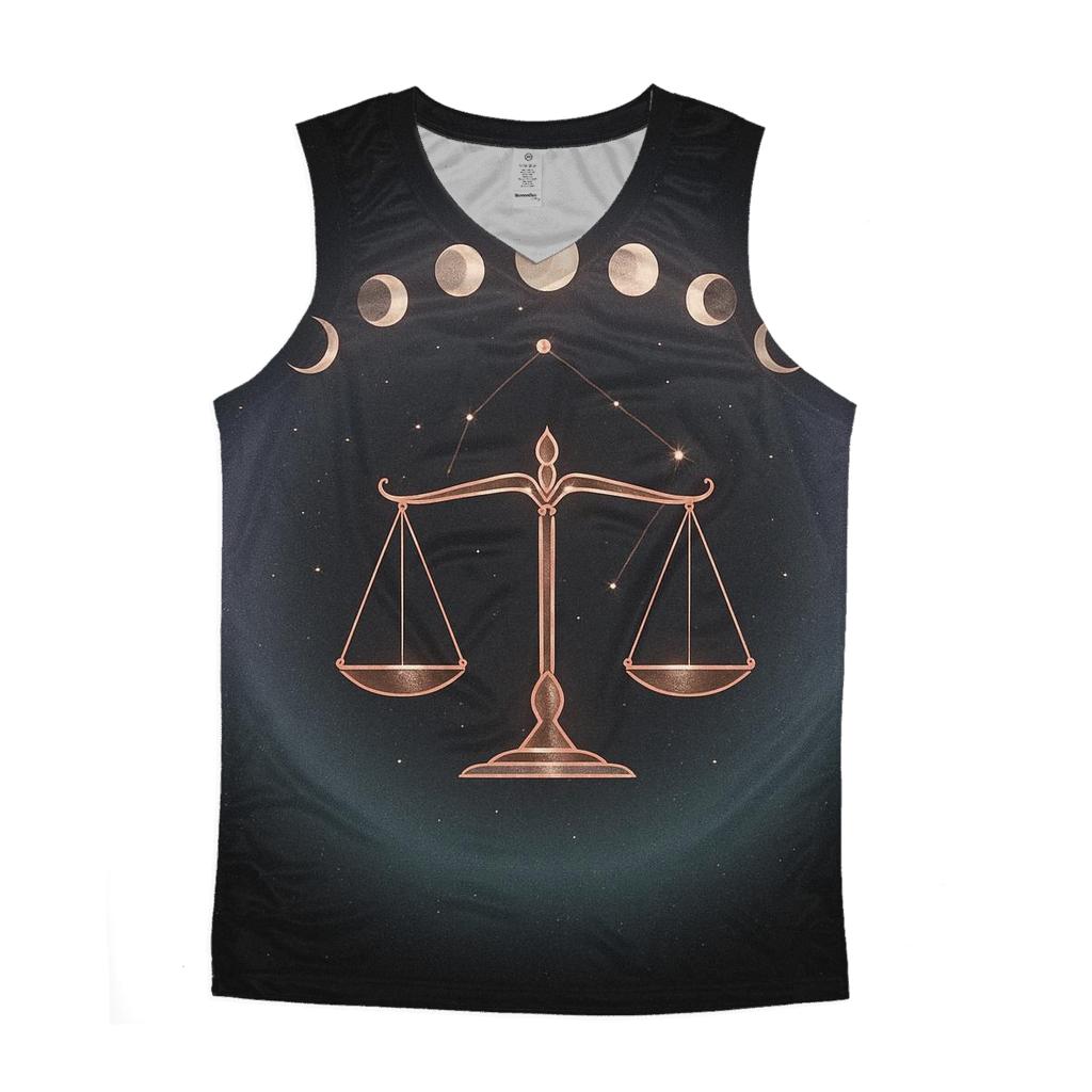Libra Moon Phase Scales Constellation Emblem trendy fitted tank tops