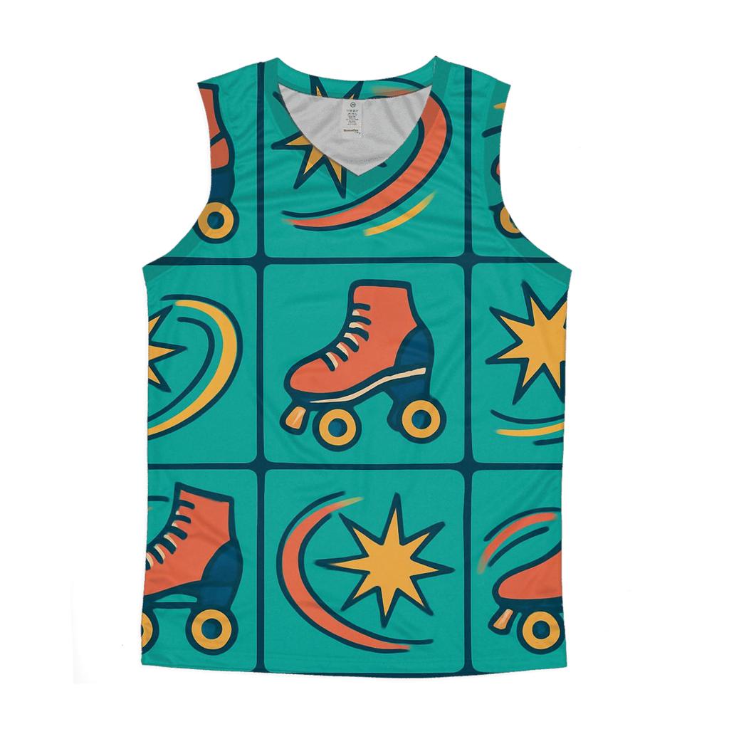 Roller Rink Starburst Grid sports performance tank tops