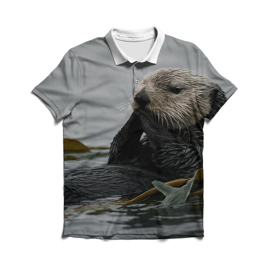 Tidepool Sentinel Sea Otter embroidered polo tops
