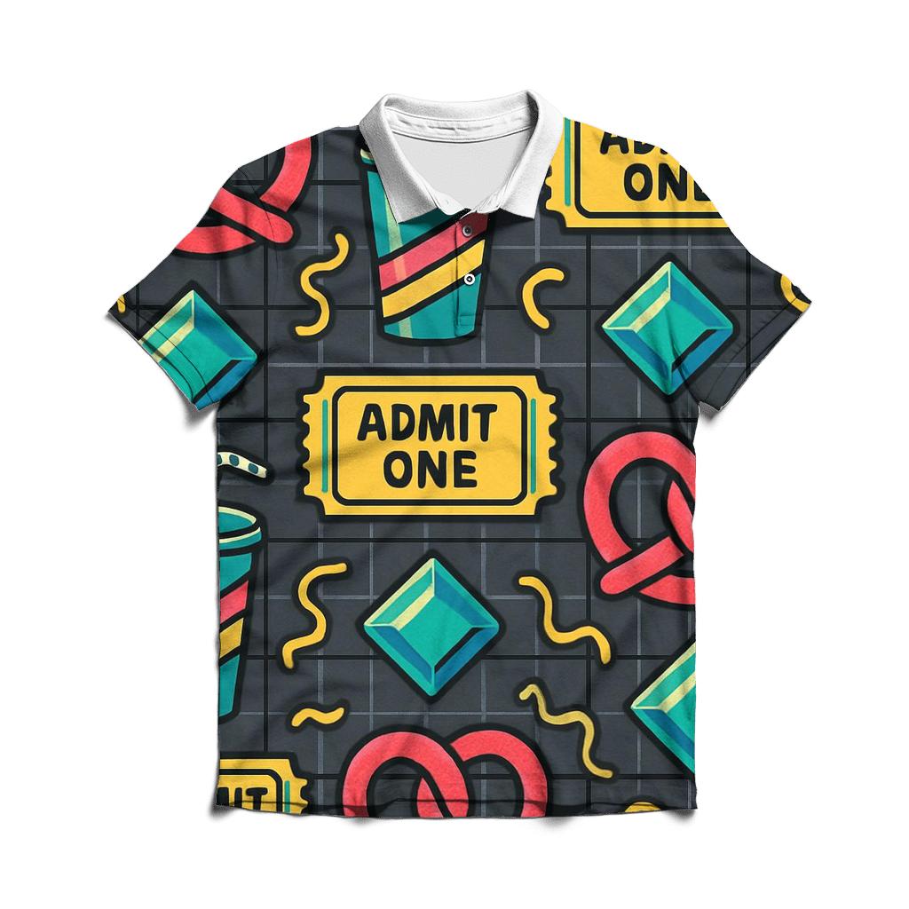 Mall Food Court Neon Pattern personalized polo shirts