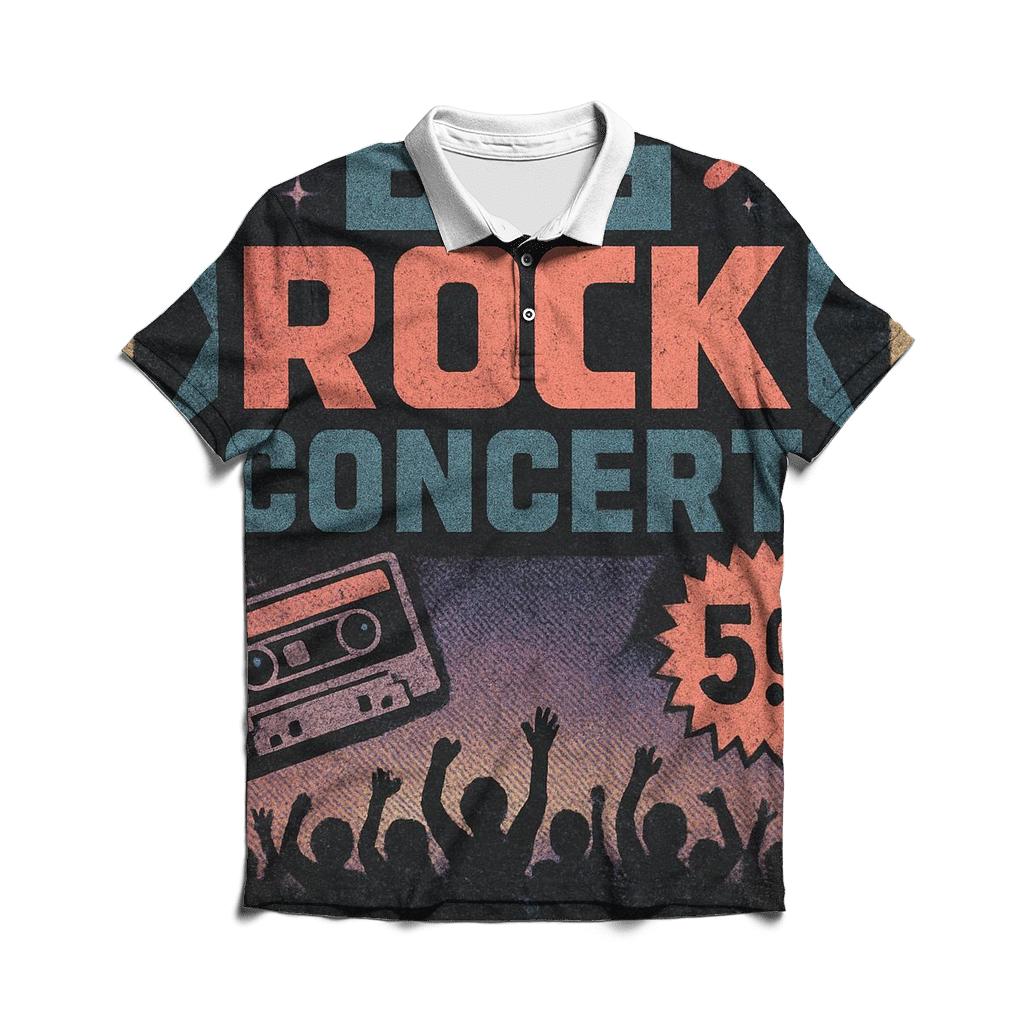 Distressed Meteor Night Concert Handbill designer slim fit polos