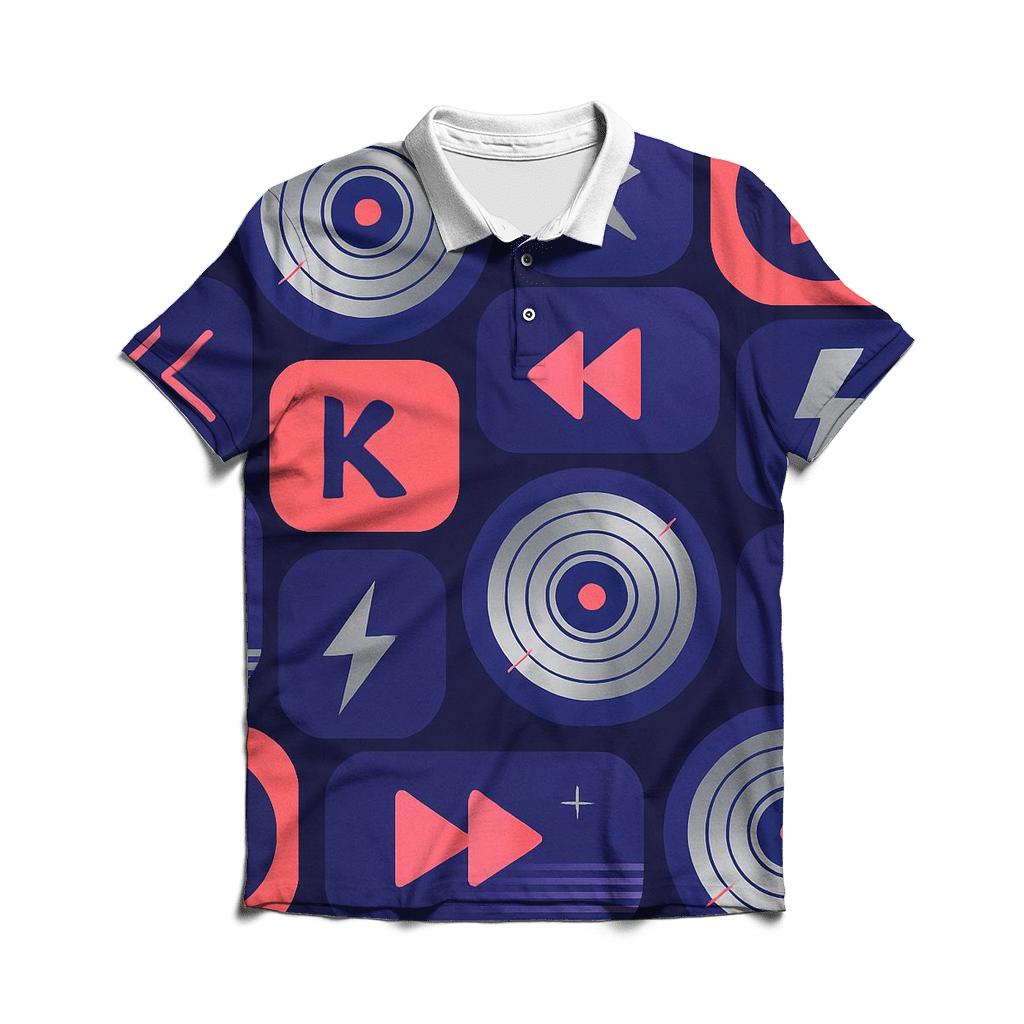 Laser Disc Orbit Badges classic pique polos