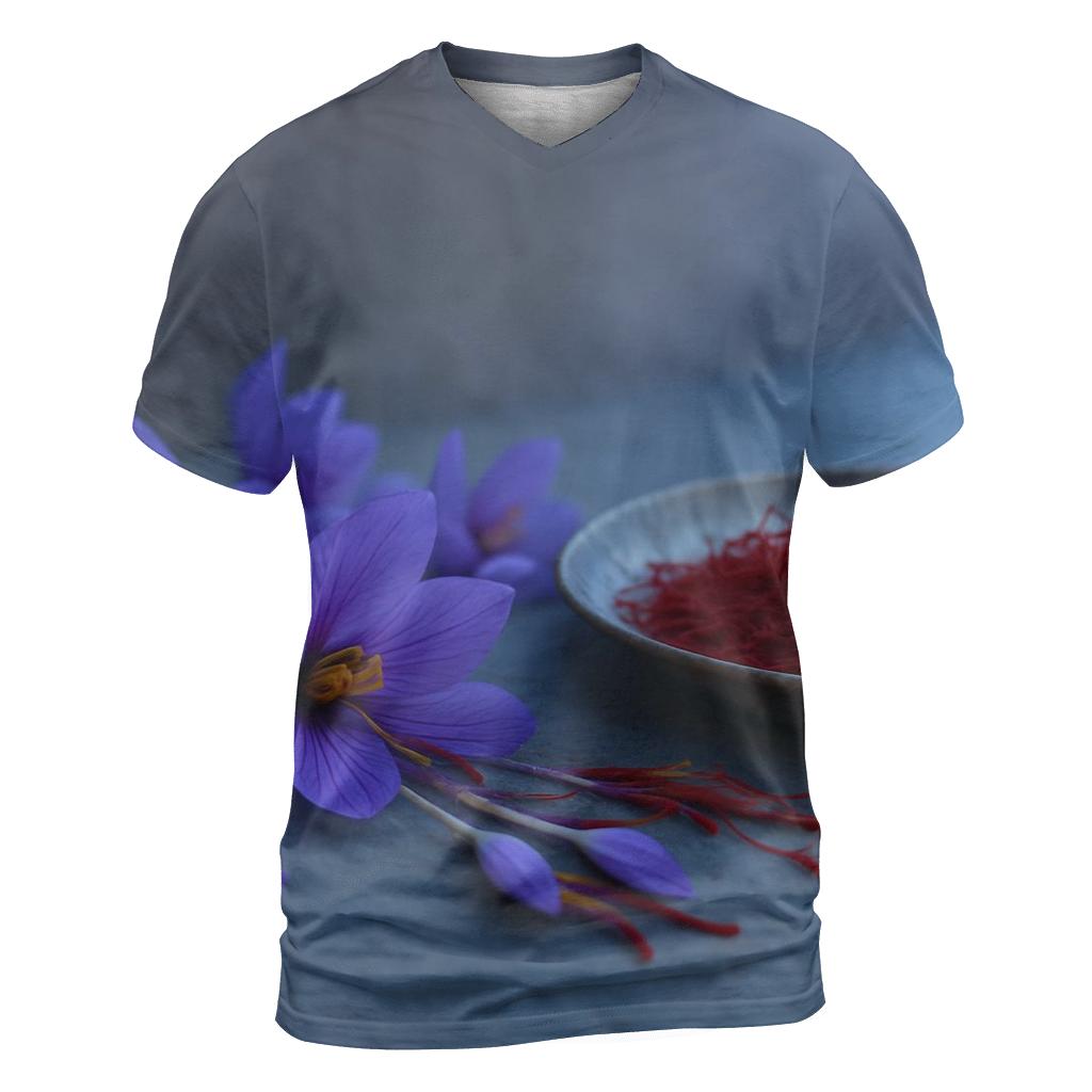 Saffron Crocus Threads On A Copper Tray designer pattern shirts