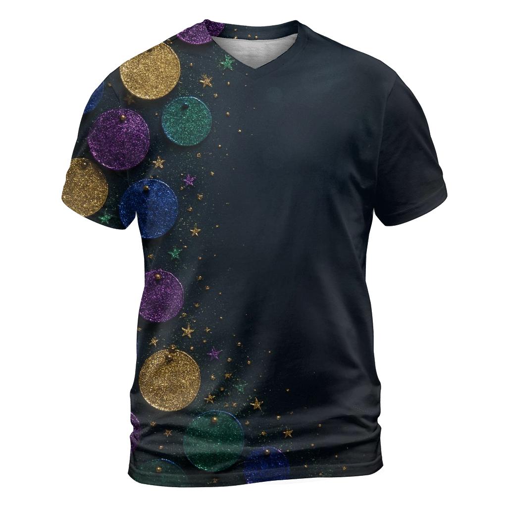 Celestial Sequin Cascade creative print fashion shirts