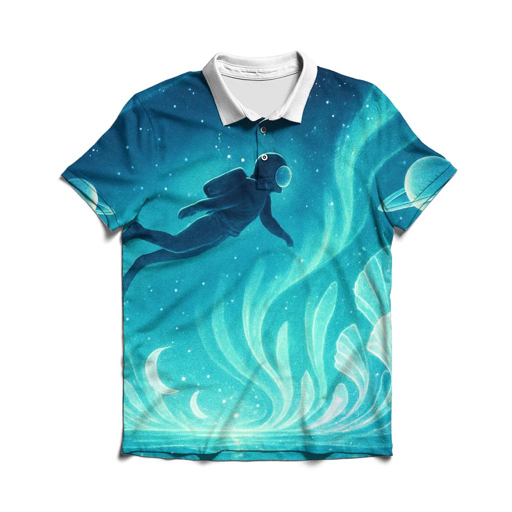 Aurora Reef Of The Frozen Exoplanet stylish collar polo tees