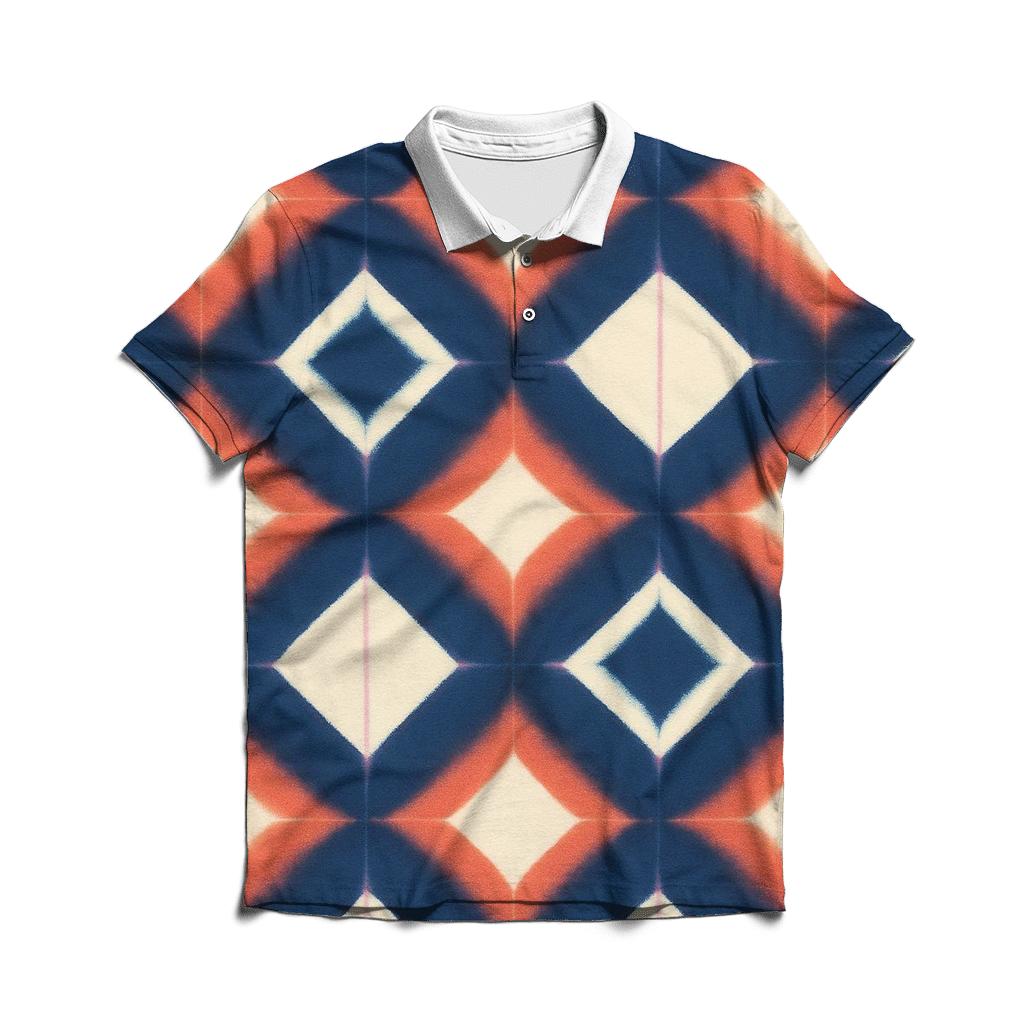 Pulsar Itajime Clamp Grid Burst embroidered polo tops