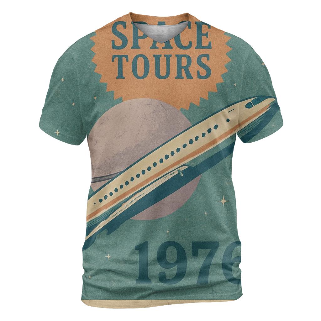 Faded Space Tourism Travel Poster creative print fashion shirts