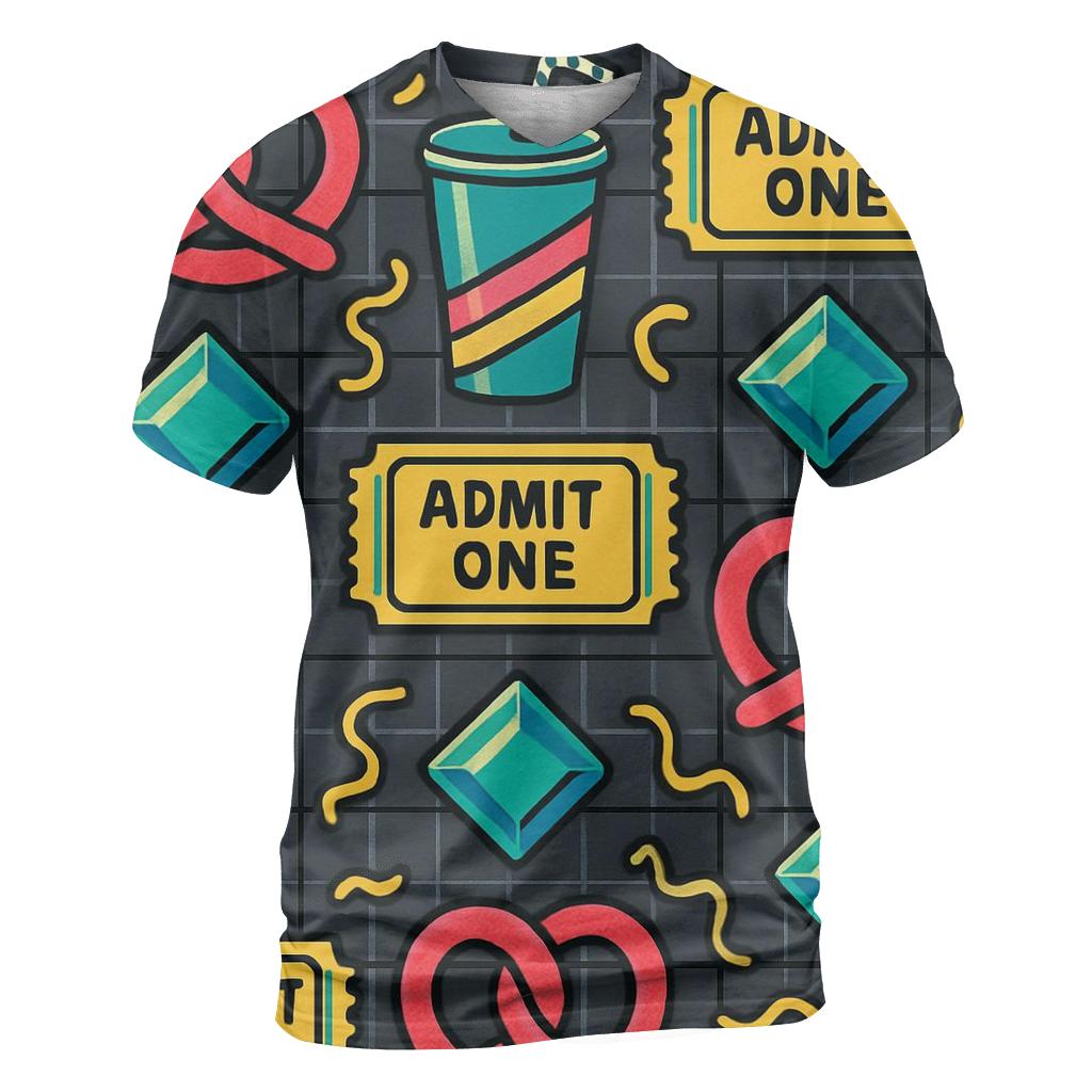 Mall Food Court Neon Pattern artistic all-over print tops