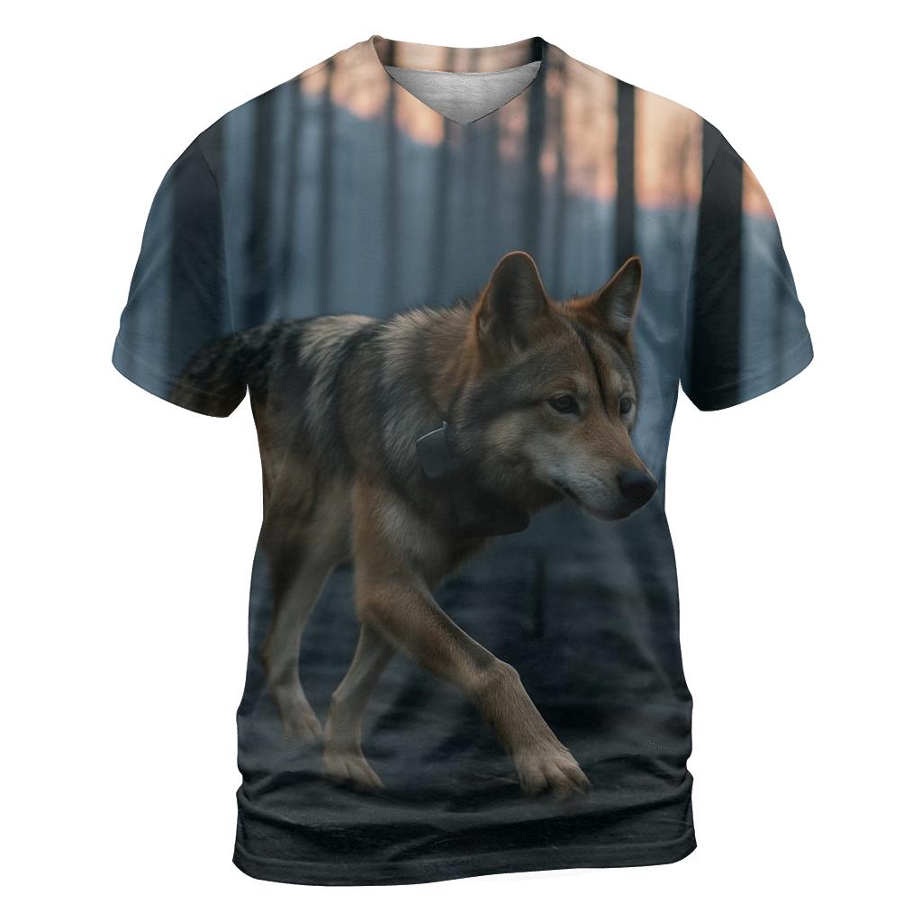 Mexican Wolf Through The Burn Scar creative print fashion shirts