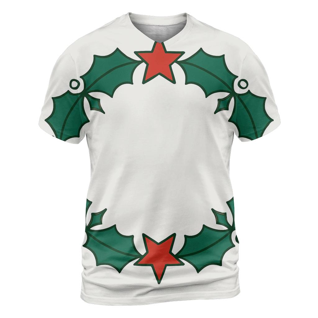Holly Star Lattice Wreath statement graphic shirts