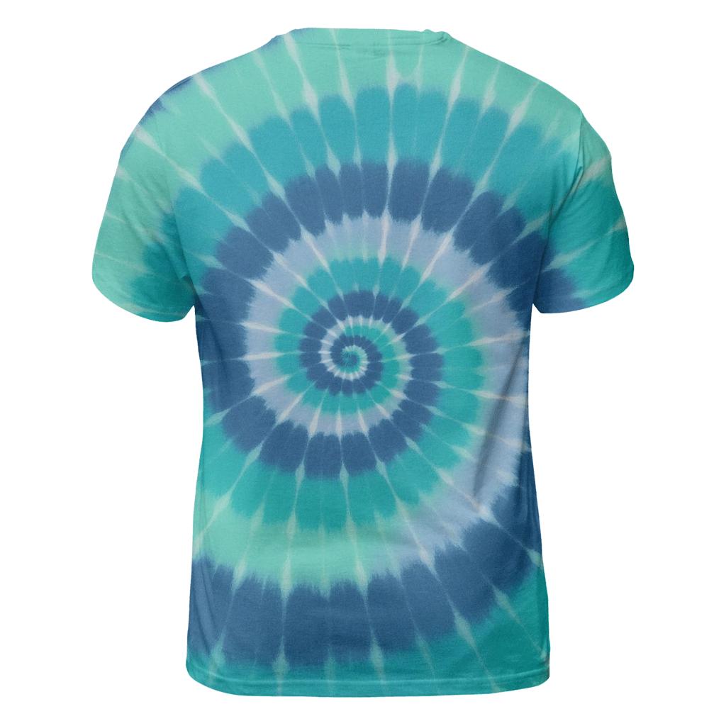 Aurora Spiral Overdye Whirlpool vibrant all-over design tees