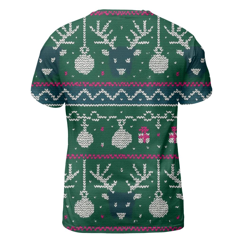 Reindeer Ornament Circuit Rows Design artistic all-over print tops