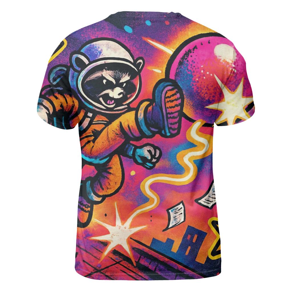 Clockwork Bubblegum Meteor artistic all-over print tops