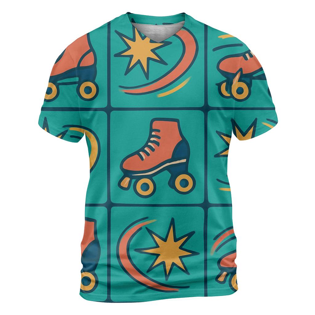 Roller Rink Starburst Grid artistic all-over print tops