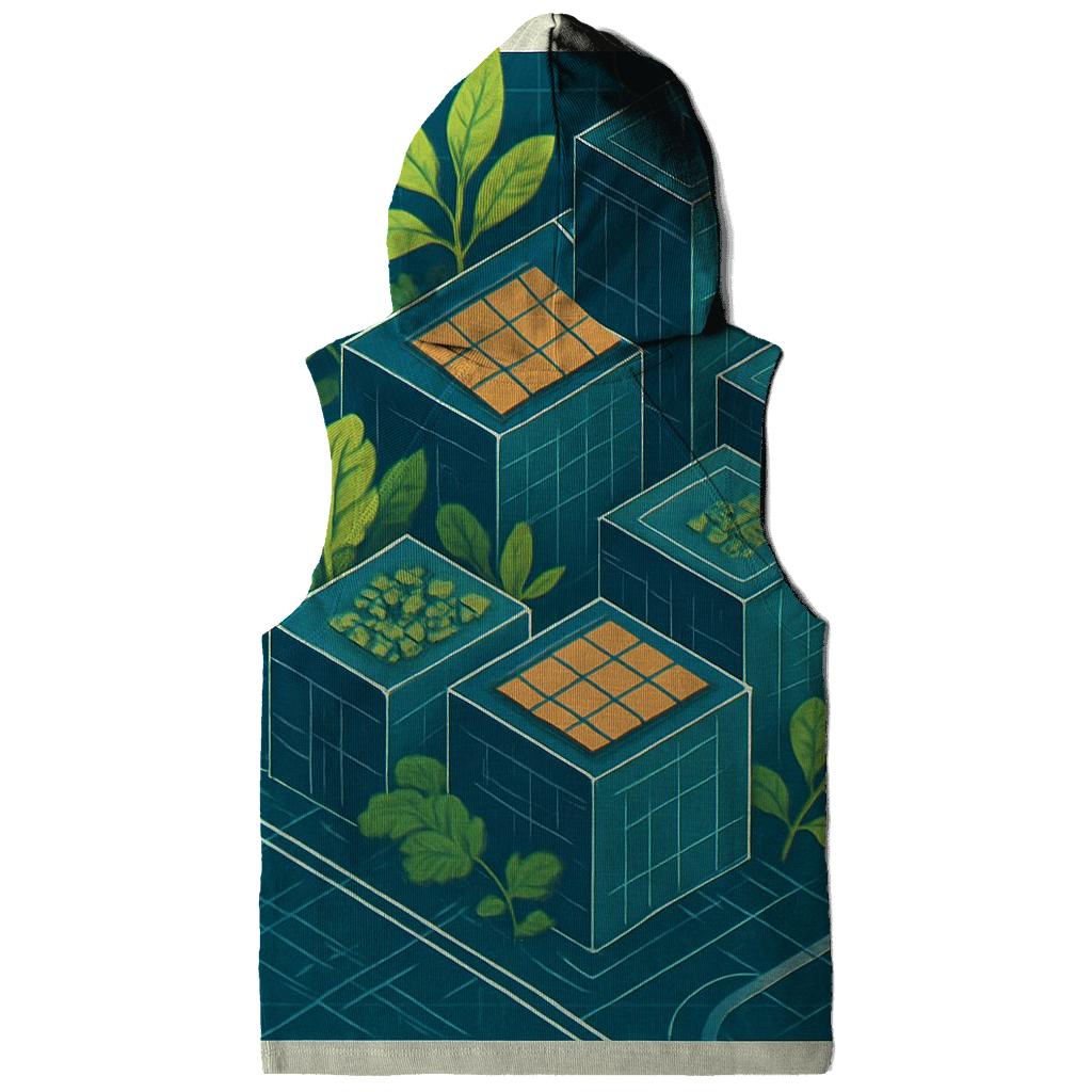 Solar Punk City Blueprint Garden premium hoodies