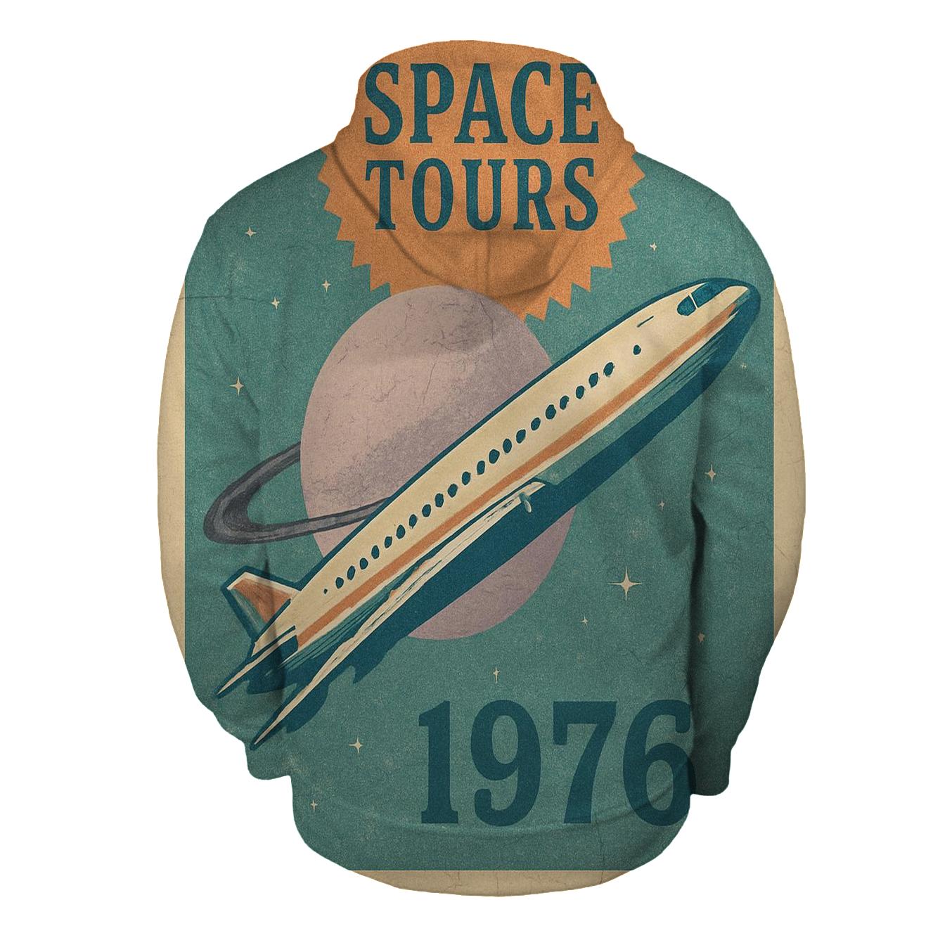 Faded Space Tourism Travel Poster heavyweight hoodies