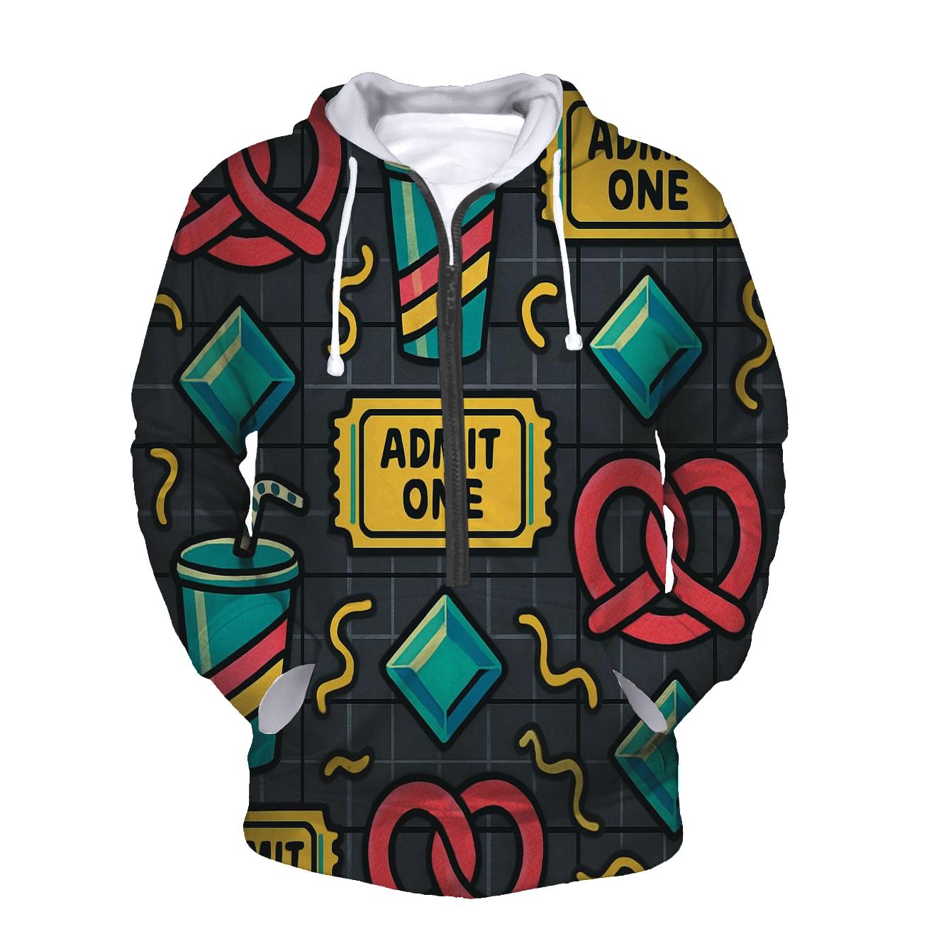 Mall Food Court Neon Pattern heavyweight hoodies